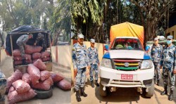 सशस्त्र प्रहरीद्वारा पर्साबाट ठूलो  परिमाणमा प्याज बरामद